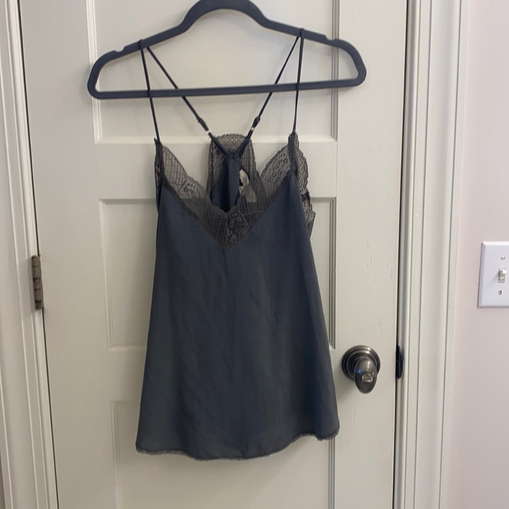Green/Gray skinny strap shirt